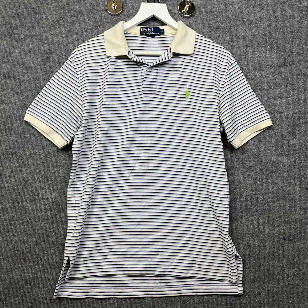 Polo Ralph Lauren Polo Shirt Men's Blue White Striped Short Sleeve Golf - S
